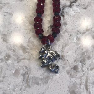 Garnet dragon necklace